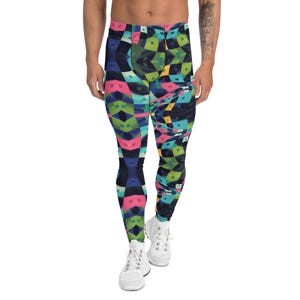 Abstract Block Meggings, Art Leggings, Cool Leggings , Festival Pants, Colourful leggings, Patterned Leggings