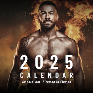 Smokin&#39; Hot: Firemen in Flames 2025 Calendar - Firefighter Muscular Hunks Wall calendars Gay Gift - LGBTQ Gift - Gay Calendar