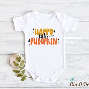 Happy Little Pumpkin Infant Bodysuit, Retro Fall Pumpkin Outfit, Little Pumpkin Toddler T-Shirt,  Little Pumpkin Baby Shower Gift