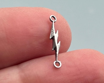 Sterling Silver Connector Lightning Bolt for Permanent Jewelry