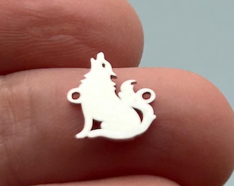 Sterling Silver Year of the Dog Charm: Laser Cut Connector for Jewelry Making