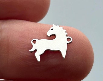 Zodiac Year of the Horse Sterling Silver Laser Cut Connector