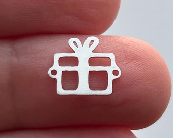 Sterling Silver Gift Box Connector: Permanent Jewelry Supply