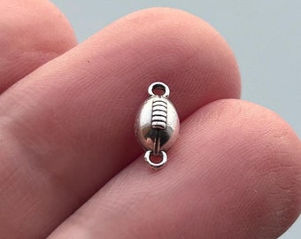 Sterling Silver 3D Football Connector for Permanent Jewelry