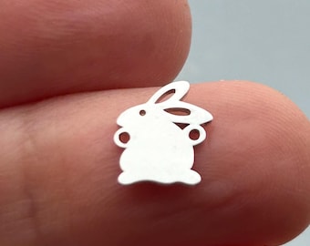 Sterling Silver Year of the Rabbit Charm - Laser Cut Jewelry Connector