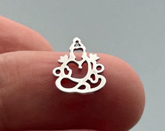 Lakshmi Connector Sterling Silver Laser Cut for Permanent Jewelry, Jewelry Making and Wholesale