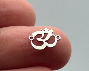 Om Connector Sterling Silver Laser Cut for Permanent Jewelry, Jewelry Making and Wholesale