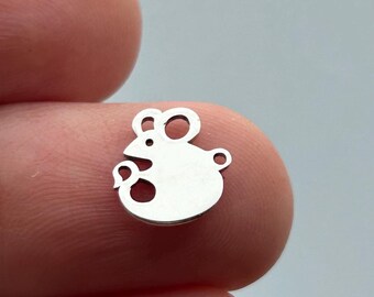 Zodiac Year Of The Rat Sterling Silver Laser Cut Connector for Permanent Jewelry, Jewelry Making and Wholesale