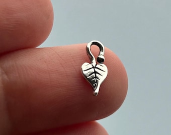 Sterling Silver 3D Bo Leaf Charm for Permanent Jewelry