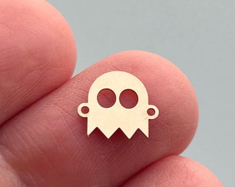 Arcade Ghost Connector Laser Cut for Permanent Jewelry Available in Sterling Silver & Gold-Filled