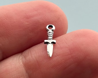3D Dagger Charm Sterling Silver for Permanent Jewelry, Jewelry Making and Wholesale