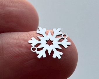Snowflake Connector Sterling Silver Laser Cut for Permanent Jewelry, Jewelry Making and Wholesale