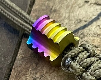 Stylish Anodized Titanium Alloy EDC Bead. Perfect for Paracord, Knife, Flashlight, EDC Gear