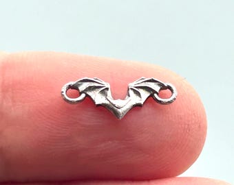 Sterling Silver 3D Bat Wings Connector for Permanent Jewelry and Jewelry Making