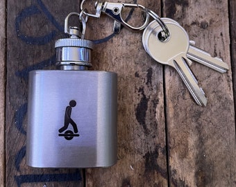 Onewheel Rider's Essential: Stainless Steel Mini Flask for Portable Refreshment On-the-Go