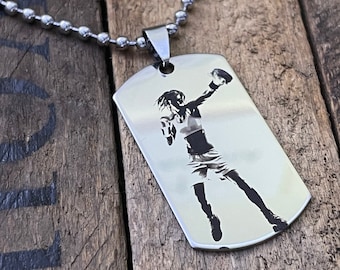 Your Photo! Muay Thai / Boxing / MMA Stainless Steel Dog Tag Keychain, Pendant and Necklace