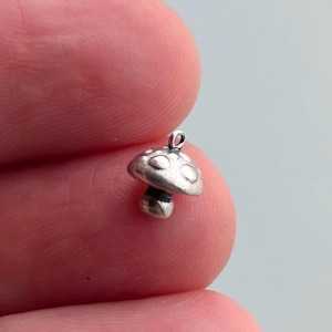 3D Sterling Silver Mushroom Charm for Permanent Jewelry