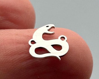 Sterling Silver Snake Connector Charm, Year of The Snake, Laser Cut