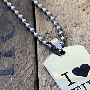 Personalized I Love EUC Electric Unicycle Stainless Steel Keychain and Necklace 24"/60cm Ball Chain