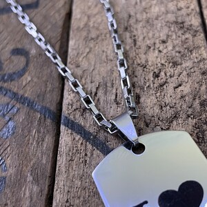 Personalized I Love EUC Electric Unicycle Stainless Steel Keychain and Necklace 24"/60cm Box Chain