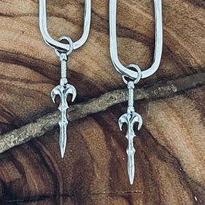 Fight for Style: Sterling Silver Sword Charm Earrings