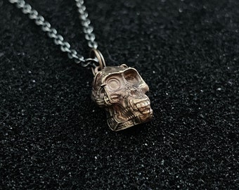 Steampunk Monkey Skull Hex3D Bronze Pendant