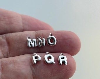 MAMA Letter Charm in Solid 925 Sterling Silver, Personalized Initial Jewelry for New Moms, Mother’s Day Gift, Minimalist Alphabet Pendant