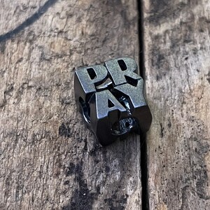 PRAY Handcrafted Sterling Silver Bead for EDC Enthusiasts Unique and Versatile Design image 3