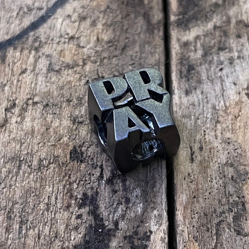 PRAY Handcrafted Sterling Silver Bead for EDC Enthusiasts Unique and Versatile Design image 3