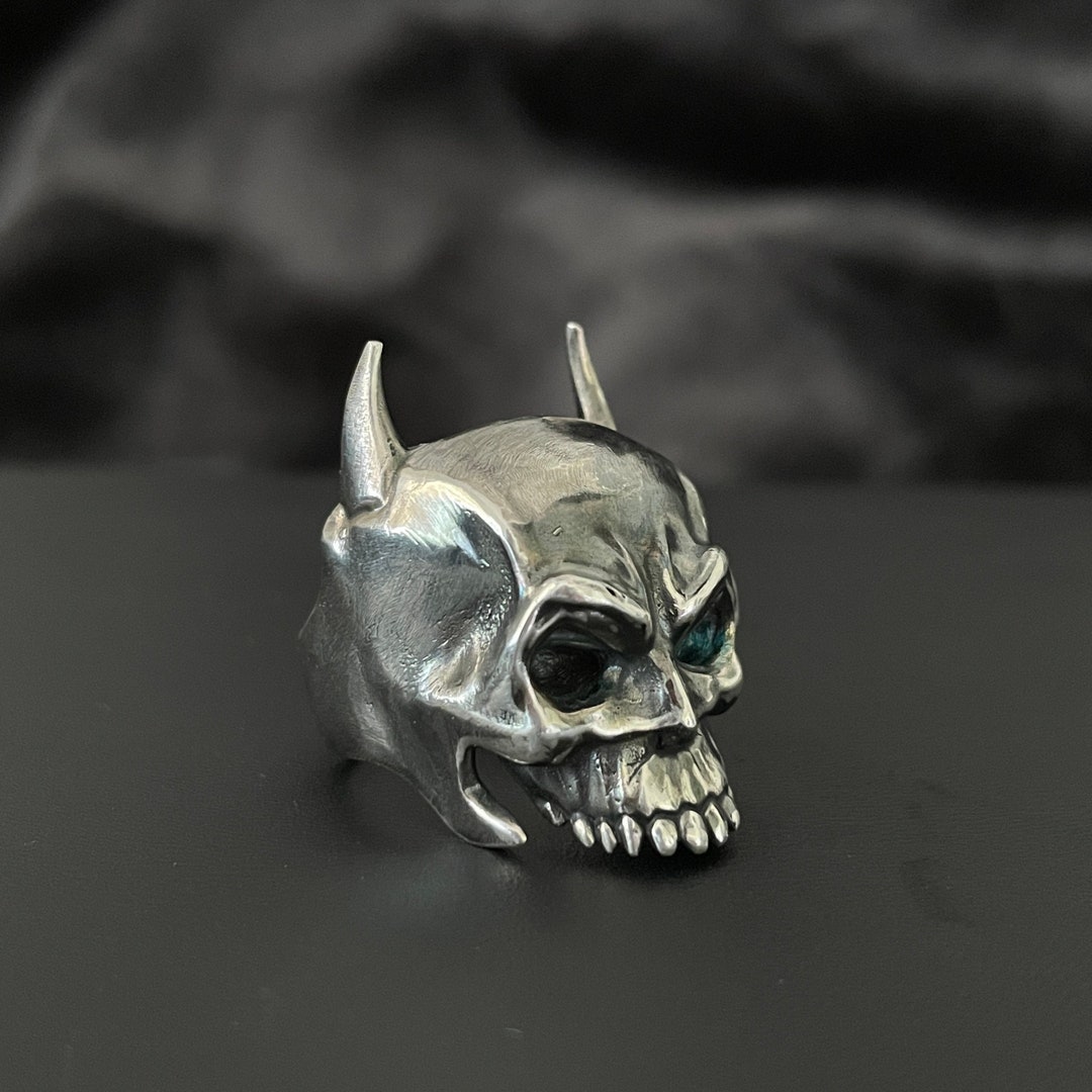 Handcrafted Batman Skull Fan Art Sterling Silver Ring - Dark and ...