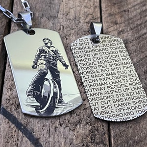 Your Photo! EUC Electric Unicycle Stainless Steel Keychain and Necklace
