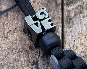 LOVE - Add a Touch of Handmade Charm to Your EDC with This Sterling Silver Bead - Unique Gift for Collectors