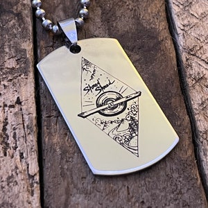 Laser-Engraved Shred Onewheel Stainless Steel Dog Tag Keychain and Necklace