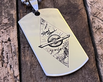 Lasergravierte Shred OneWheel Edelstahl Hundemarke Schlüsselanhänger und Halskette