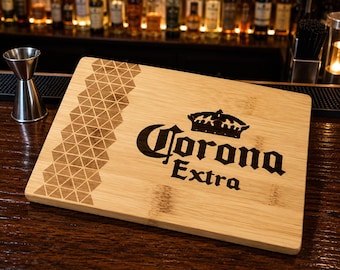 Corona Extra Bamboo Chopping Board – Home Bar BBQ Party Accessory (21 x 15cm)