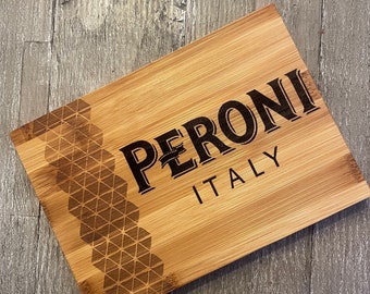 Peroni Chopping Board Home Bar BBQ Party FSC Bamboo Bar Accessories Size- 21 x 15cm Great Dad Gift Home bar beer New Father valentine's gift