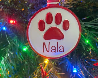 Dog Christmas Bauble Decoration Paw Personalised Custom Name Bauble Xmas Tree Ornament Gift