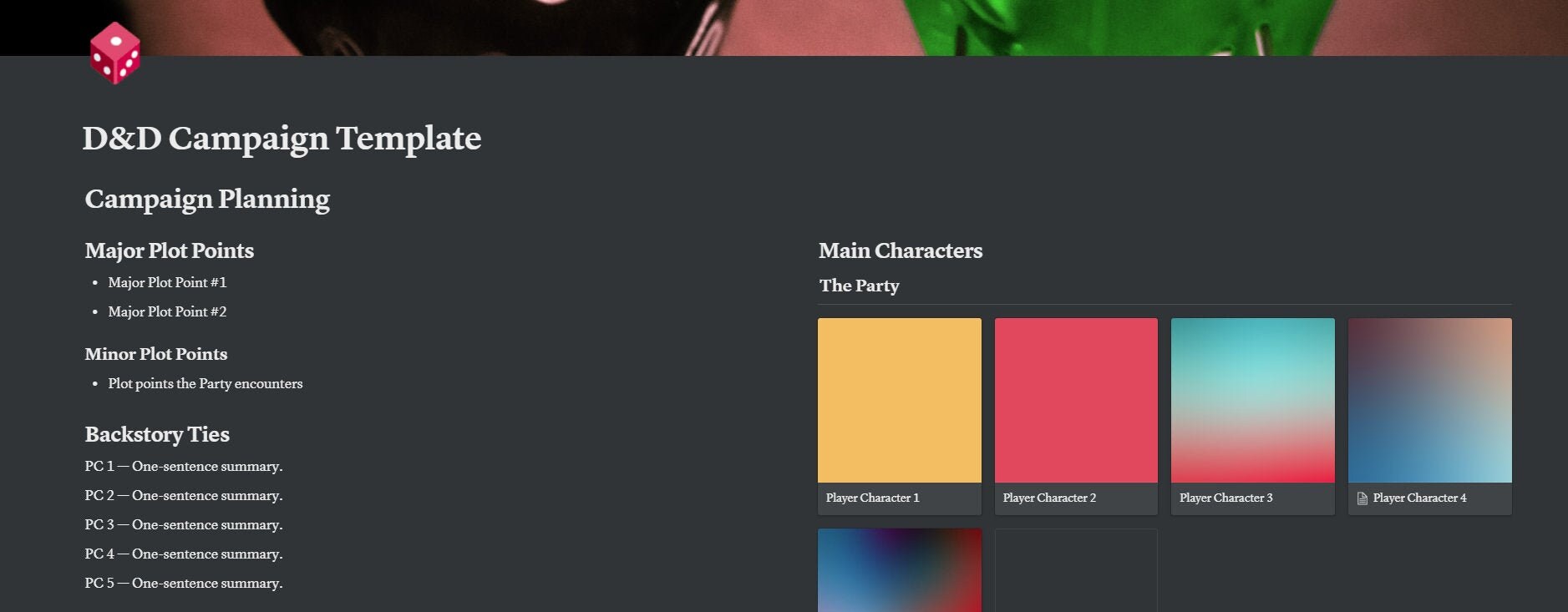 D D Campaign Planner Notion Template Etsy Australia