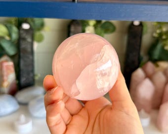 Rose Quartz Crystal Ball | Self Love Stone | Pink Crystal Sphere | Crystal Gift for Her