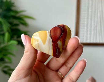 Mookaite Heart | Polished Mook Jasper Heart Carving | Grounding Crystal for Strength & Confidence