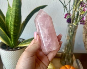 Rose Quartz Tower | Self Love Stone | Pink Crystal Point | Crystal Gift for Her