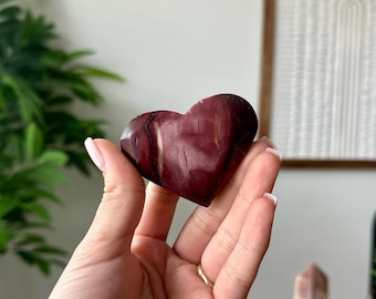 Mookaite Heart | Polished Mook Jasper Heart Carving | Grounding Crystal for Strength & Confidence
