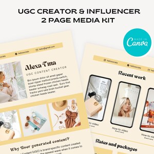 Ugc Creator Media Kit | UGC Creator Portfolio | UGC Portfolio | UGC Template | Ugc Creator Template | Minimal Aesthetic | Ugc Media Kit