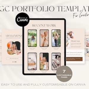 UGC Creator Portfolio, UGC Portfolio, UGC Creator Portfolio Template, Media Kit, User Generated Content, Canva Template, influencer template