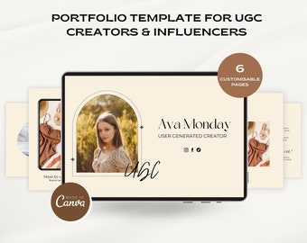 UGC Creator Portfolio | Canva Portfolio Template, Ugc Creator Template, Canva Template, Media Kit, Minimalist Pdf, Personalized Template