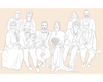 Benutzerdefinierte Linie Zeichnung vom Foto, benutzerdefinierte Hochzeit Linie Kunst, benutzerdefinierte Fotos Minimal Art, minimalistisch, gesichtslos Portrait benutzerdefinierte, Hochzeitsportrait