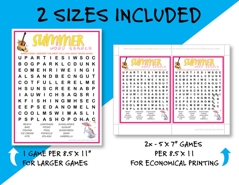 Summer Word Search | Printable Summertime Games | Party Games | Summer ...