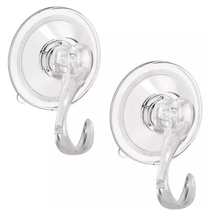 Front Door Wreath Hanger Heavy Duty Suction Cup Hook Large Clear Reusable, Wreath Hook, Bathroom Kitchen Hook, Holds up to 22 Lbs