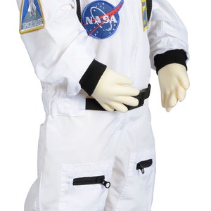 Personalised NASA Astronaut Costume with Cap-In White & Orange-NASA Logo-USA Flag Space Shuttle and Commander Patch-Realistic image 5