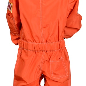 Personalised NASA Astronaut Costume with Cap-In White & Orange-NASA Logo-USA Flag Space Shuttle and Commander Patch-Realistic image 9